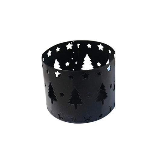 Hollow Iron Candlestick holder Crafts Ornament Black Christmas Tree Design 2 Piece