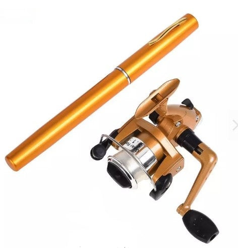 Fishing Rod and Reel Pen Combo Gold