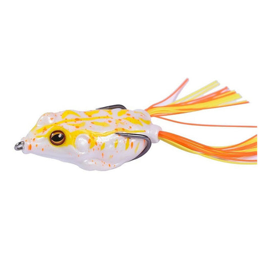 Frog Fishing Lure with fitted double hook 9gr 5cm (set of 2) White - Yellow / Orange Spotted