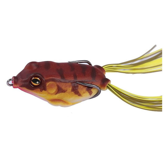 Frog Fishing Lure with fitted double hook 9gr 5cm (set of 2) Yellow / Brown