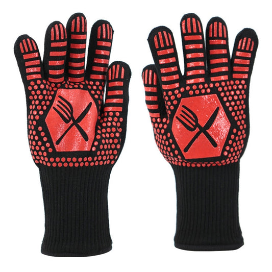 Braai Gloves Silicone Scalpel Red 32cm Long 1 Pair Package