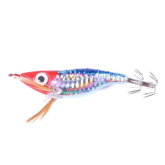 Luminous Horizontal Shrimp Squid Hook Bionic Bait 2 pcs - Silver, Blue 9gr 10cm