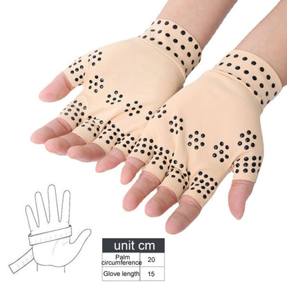 Training Sports Gloves Half Finger Non-slip free Size 1 pair (Skin Colour Black Dots)