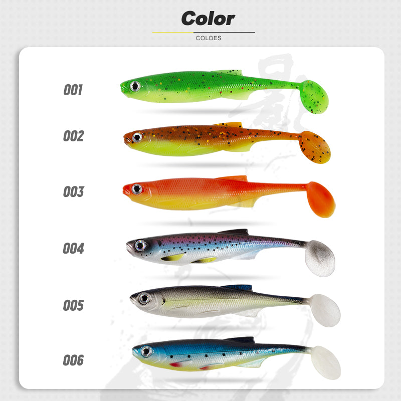 Fishing Lure Soft Minnow Paddle -Tail 5 per packet colour 2