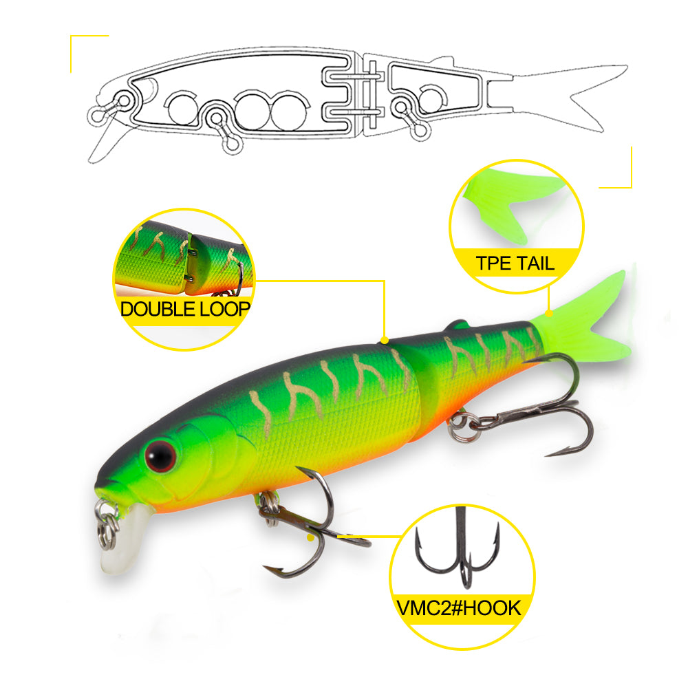 Fishing Lure Multi jointed Sinking Minnow Style colour 3