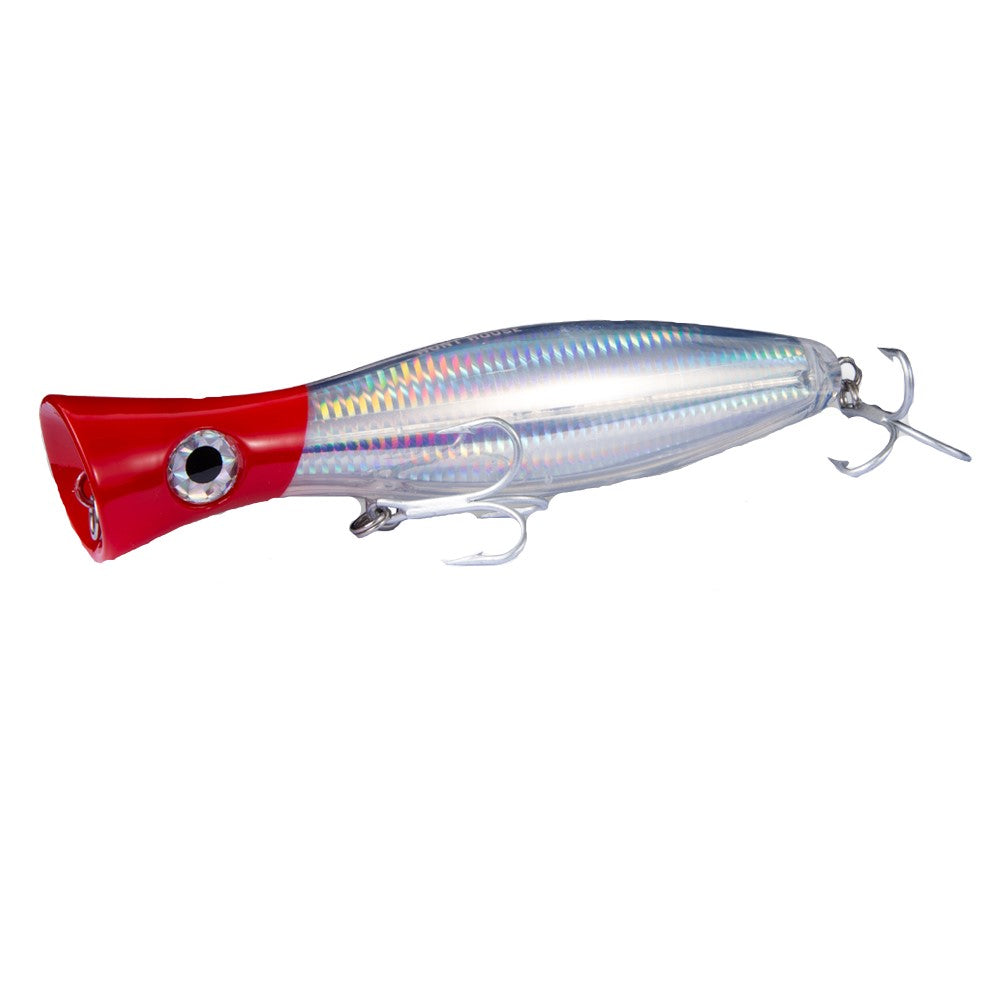 Bullet Plastic Popper Lure Top water colour Red and Silver