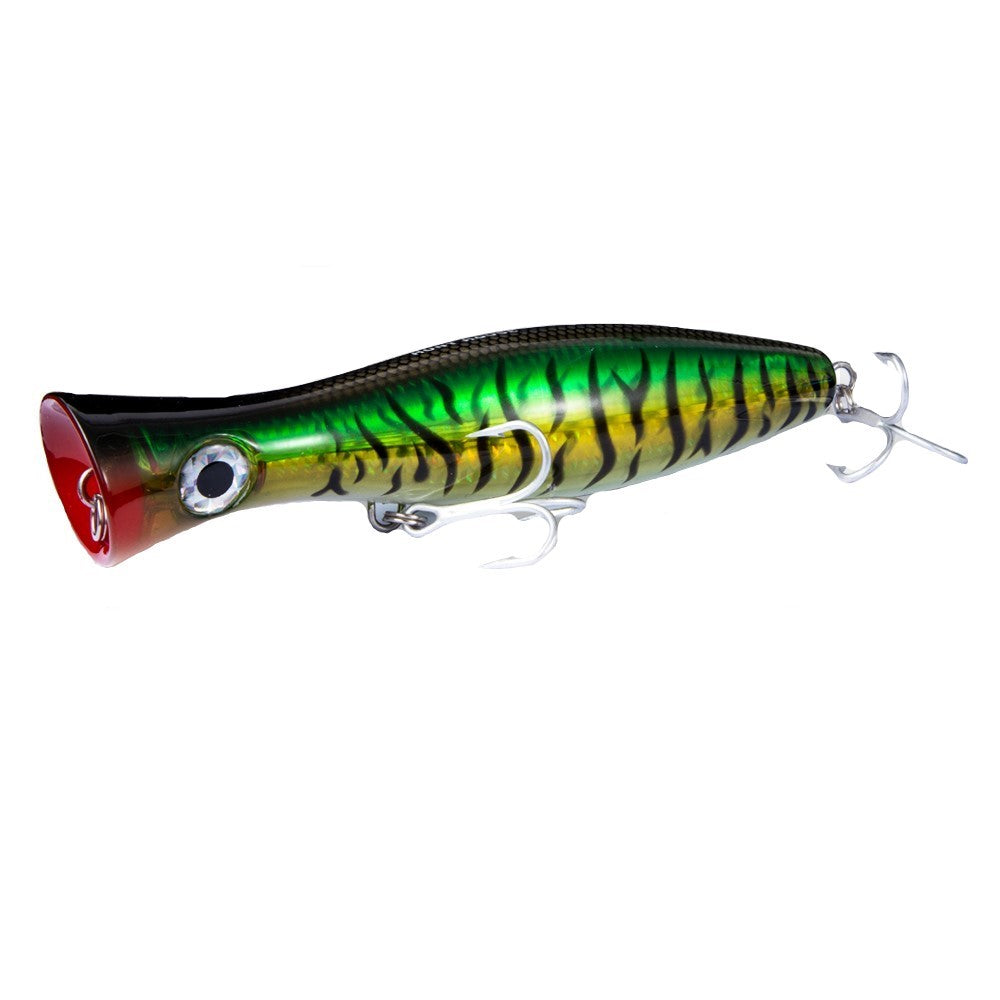 Bullet Plastic Popper Lure Top Water Green Tiger