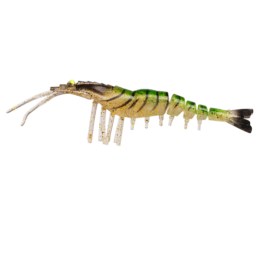 Fishing Lure Soft Bait Shrimp style 2 per packet colour Natural & Green