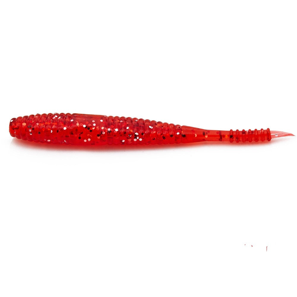 Fishing Lure Soft Bait Fish profile Red with flecks 8 per packet