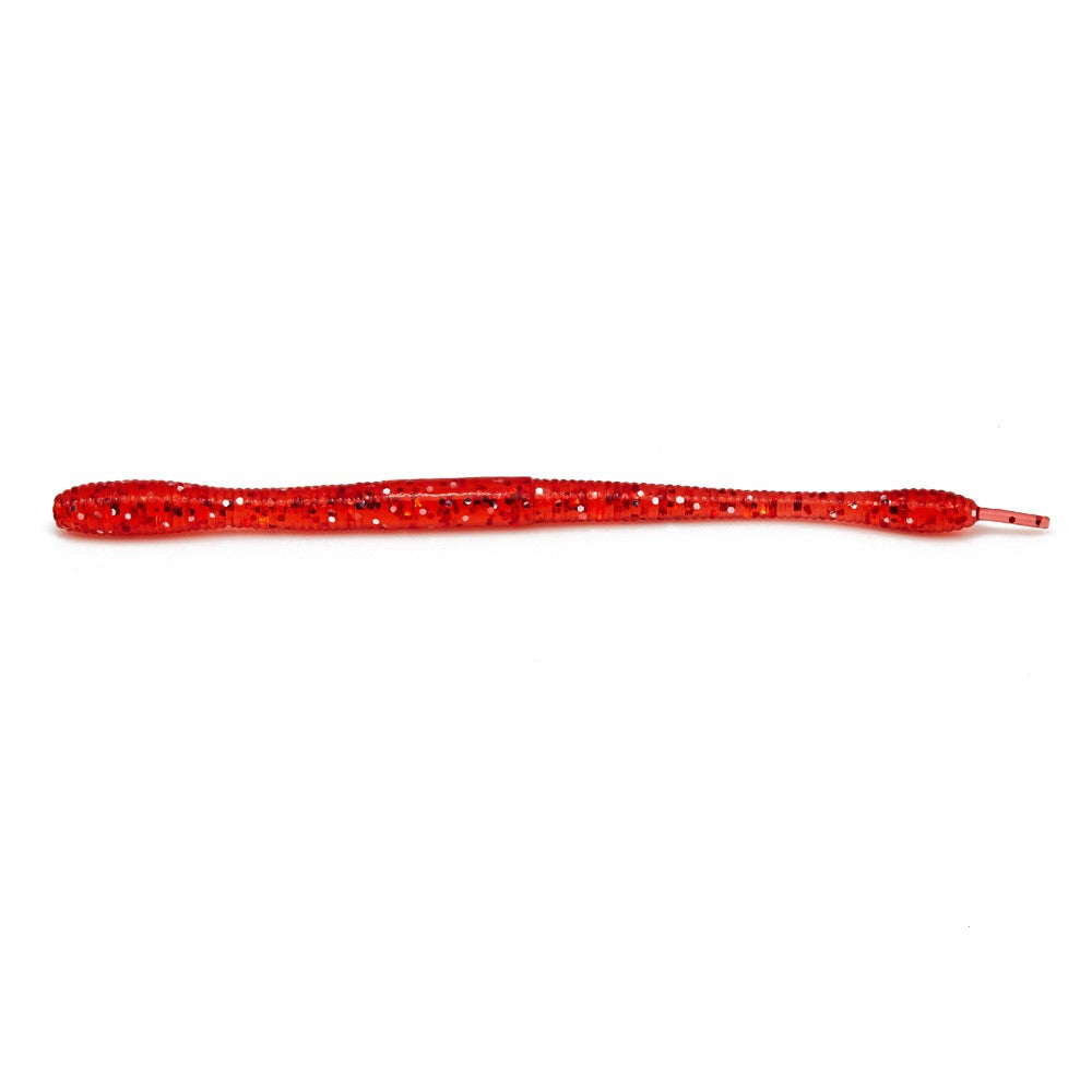 Fishing Lure Soft Bait Earth Worm style Red with flecks 10 per packet