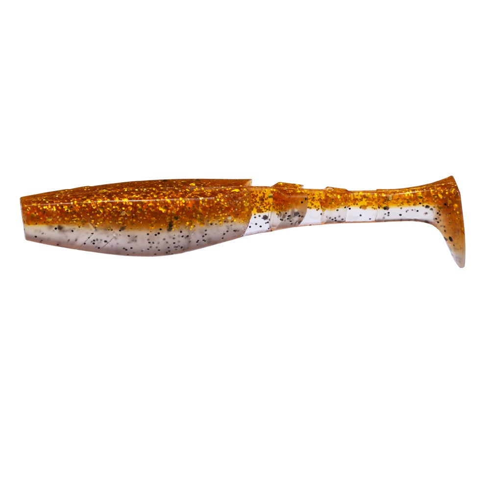 Fishing Lure Soft Minnow Shad T-Tail Bait 5 per packet Light Brown and White with speckles