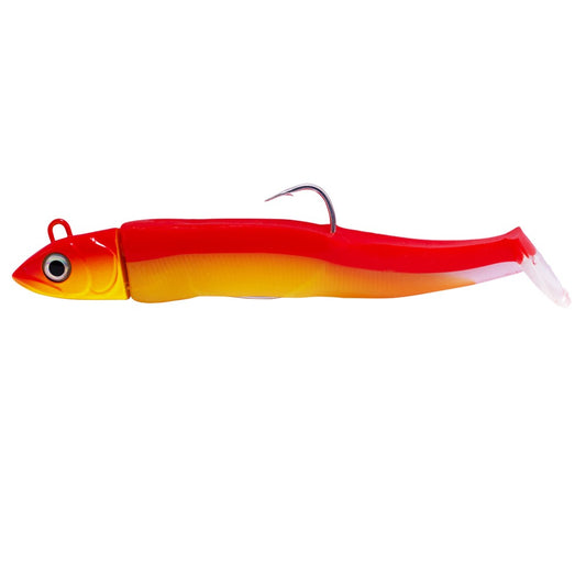 Fishing Lure Soft Minnow Style with Jig Head Sunset-Orange and Yellow