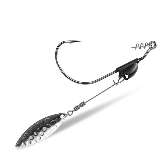 Jig Head Soft Bait with built in spiral screw and metal spoon 1/0 hook 2 per packet