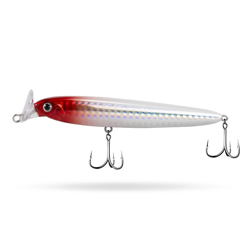 Fishing Lure Hard Crystal Poke Minnow Rattler colour Red Silver