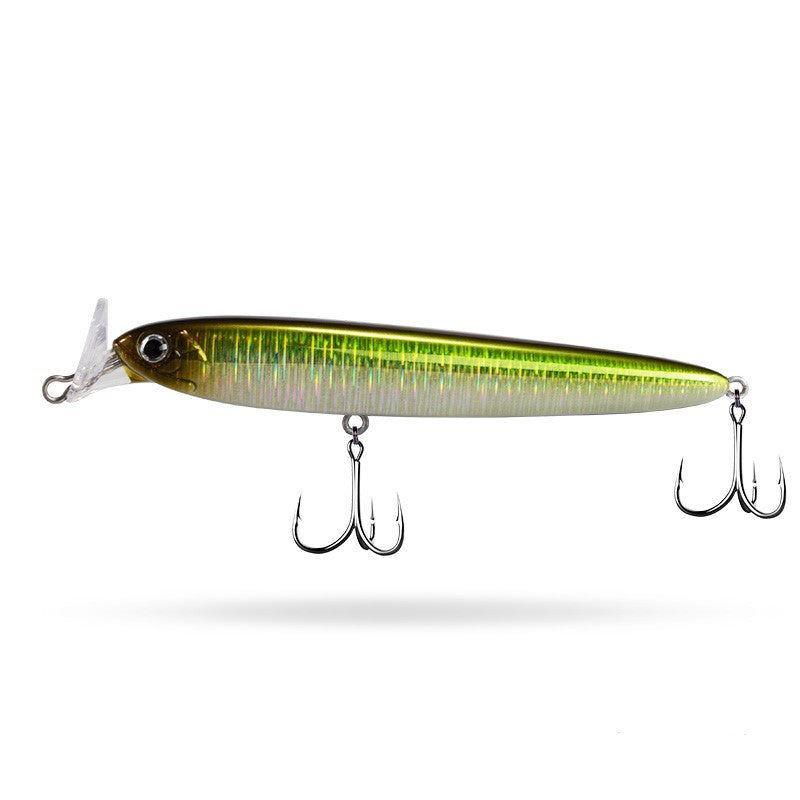 Fishing Lure Hard Crystal Sinking Minnow Popper colour Shiny Green