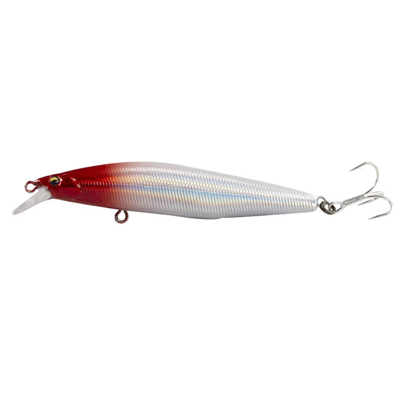 Fishing Lure Hard Crystal Slow Sinking Minnow colour Red Silver