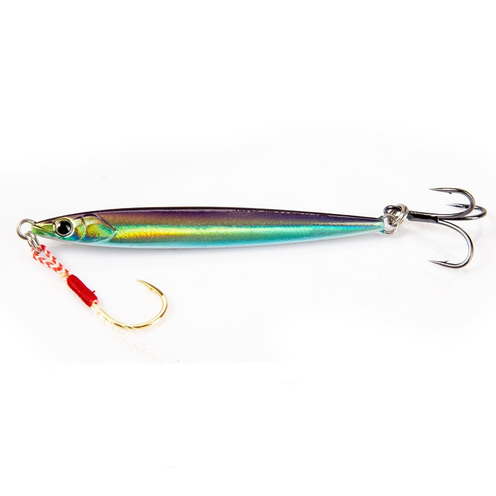 Fishing Lure Metal Jig Slide Stick Purple Cyan