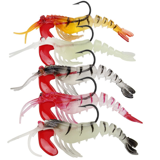 Shrimp style Soft Bait Multi Section 5 Colour set