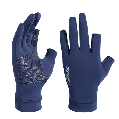 Fishing gloves High Elasticity Blue 2 open fingers