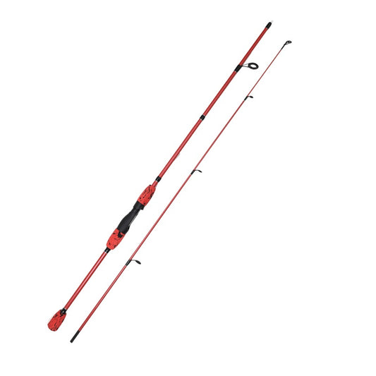 Bass Rod 6FT Carbon Fiber Medium Action Spinning Rod with Tapered Handle Red
